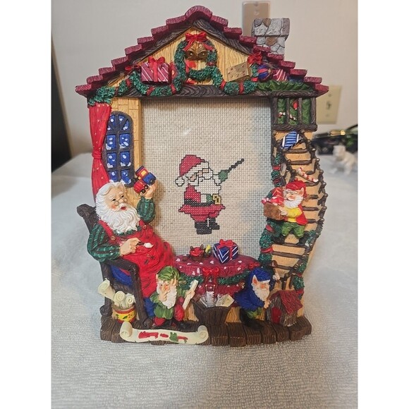 Christmas Framed Santa Needlepoint - Picture 1 of 6